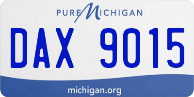 MI license plate DAX9015