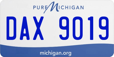 MI license plate DAX9019