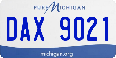 MI license plate DAX9021