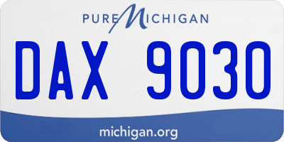 MI license plate DAX9030