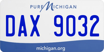 MI license plate DAX9032