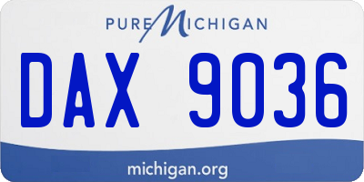 MI license plate DAX9036
