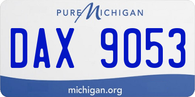 MI license plate DAX9053