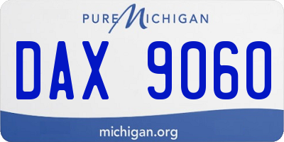 MI license plate DAX9060