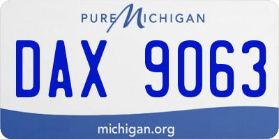 MI license plate DAX9063