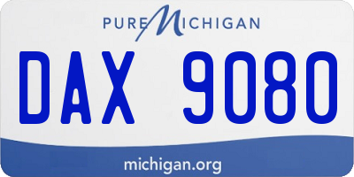 MI license plate DAX9080
