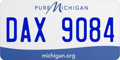 MI license plate DAX9084