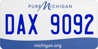 MI license plate DAX9092