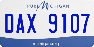 MI license plate DAX9107