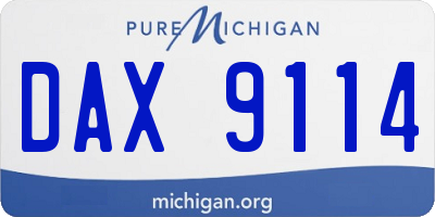 MI license plate DAX9114