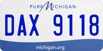 MI license plate DAX9118