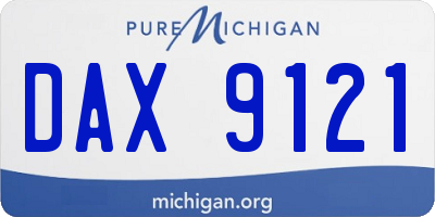 MI license plate DAX9121