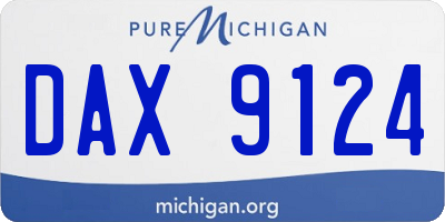 MI license plate DAX9124