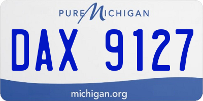 MI license plate DAX9127