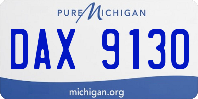 MI license plate DAX9130