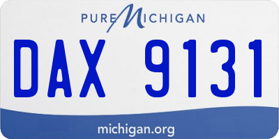 MI license plate DAX9131