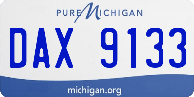 MI license plate DAX9133