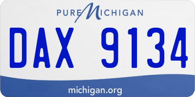 MI license plate DAX9134