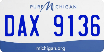 MI license plate DAX9136