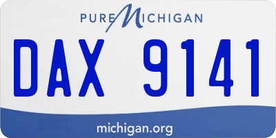MI license plate DAX9141
