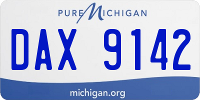 MI license plate DAX9142