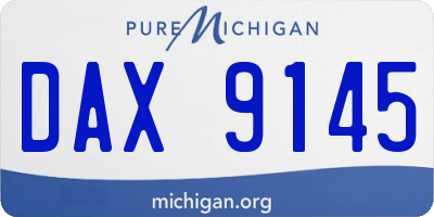 MI license plate DAX9145