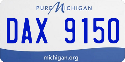 MI license plate DAX9150