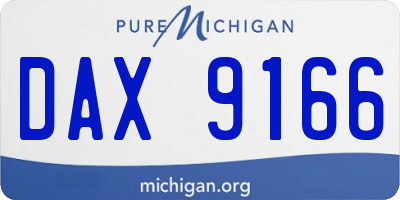 MI license plate DAX9166