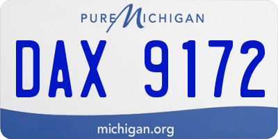 MI license plate DAX9172