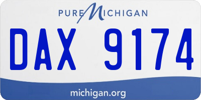 MI license plate DAX9174