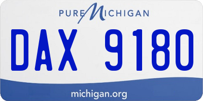 MI license plate DAX9180