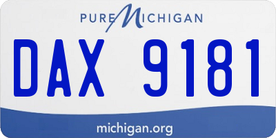 MI license plate DAX9181