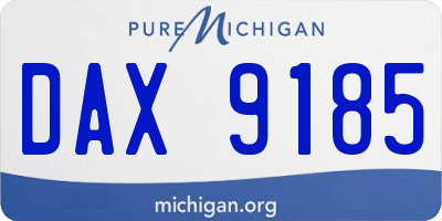 MI license plate DAX9185