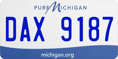 MI license plate DAX9187