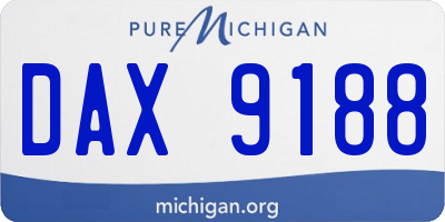 MI license plate DAX9188