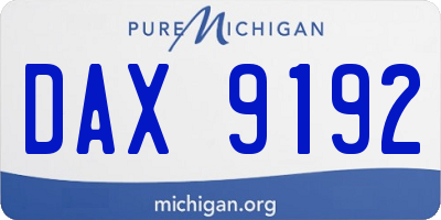 MI license plate DAX9192