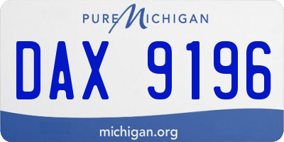 MI license plate DAX9196