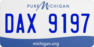 MI license plate DAX9197