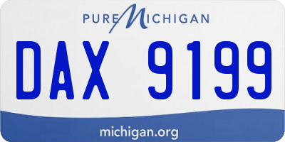 MI license plate DAX9199