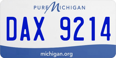 MI license plate DAX9214