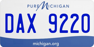 MI license plate DAX9220