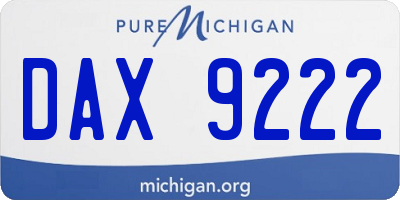 MI license plate DAX9222