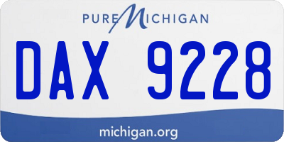 MI license plate DAX9228