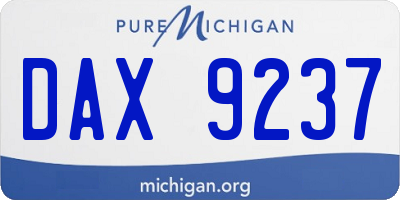 MI license plate DAX9237