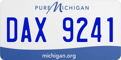 MI license plate DAX9241