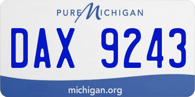 MI license plate DAX9243