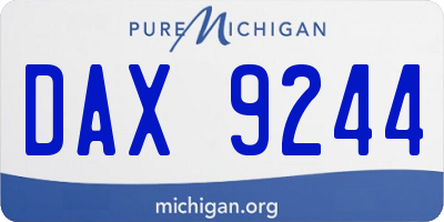MI license plate DAX9244