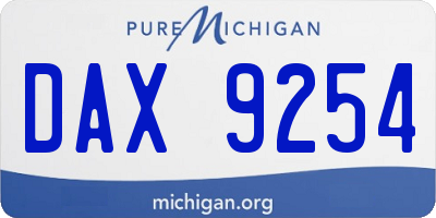 MI license plate DAX9254