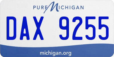 MI license plate DAX9255