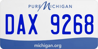 MI license plate DAX9268